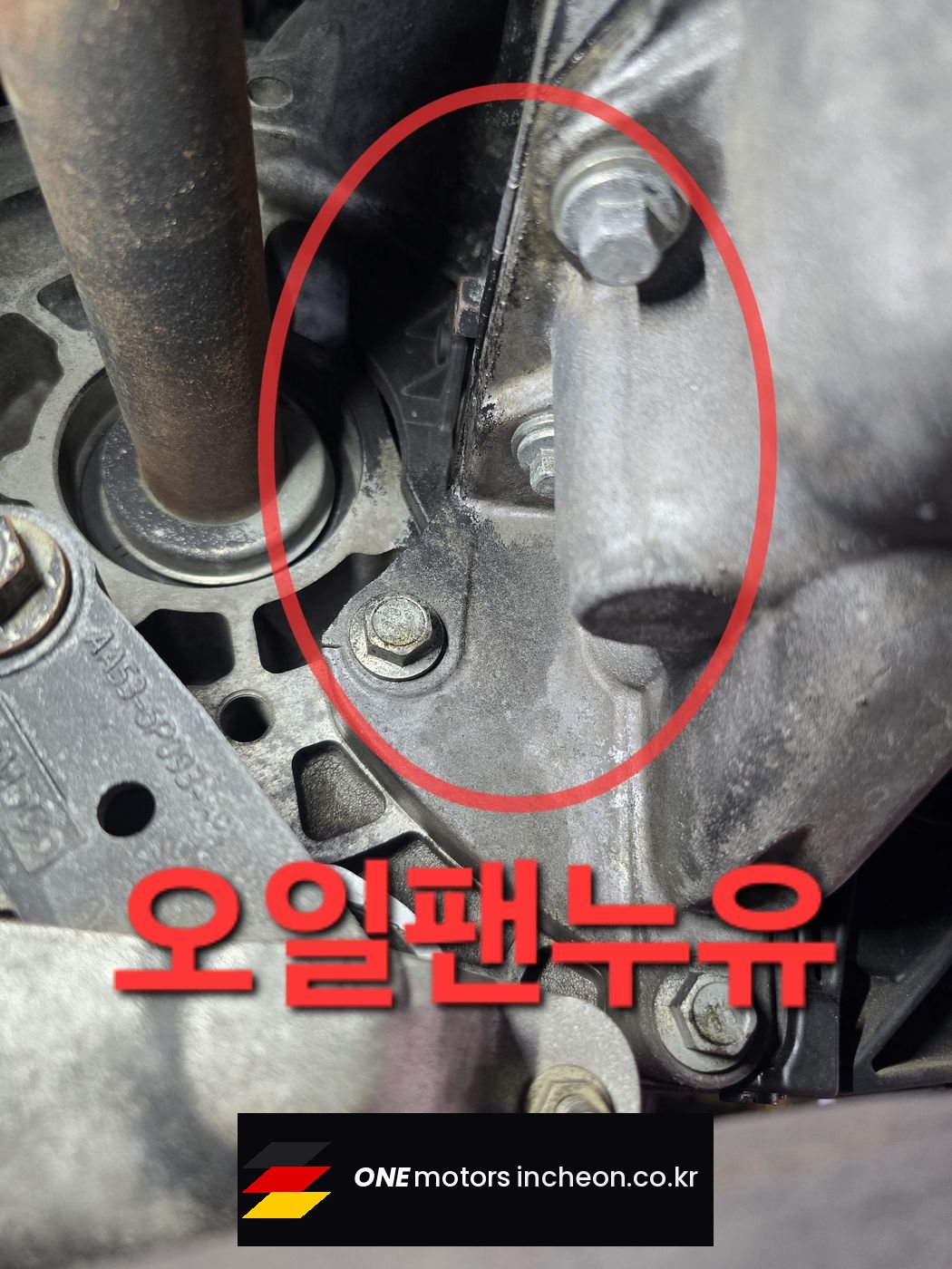 링컨 MKS 오일팬 누유 확인