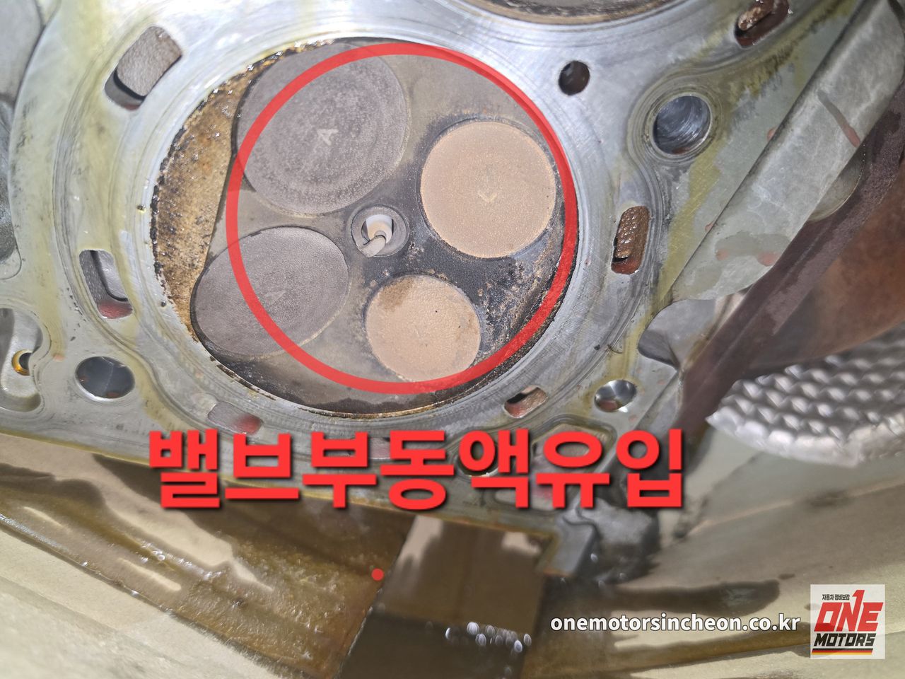 쏘나타 밸브 쪽까지 부동액 유입 확인